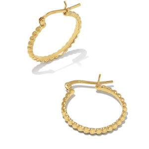 Beaded 20mm Hoop Earrings in 18k Gold Vermeil