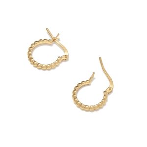 Beaded 13mm Huggie Earrings in 18k Gold Vermeil