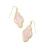Abbie Gold Drop Earrings in Rose Quartz