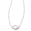 Abbie Silver Pendant Necklace in Ivory Mother-of-Pearl
