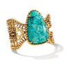 Abena Vintage Gold Statement Bracelet in Variegated Turquoise Magnesite