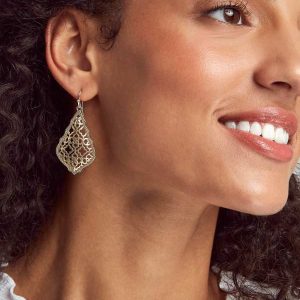 Addie Silver Drop Earrings in Silver Filigree Mix - view 2