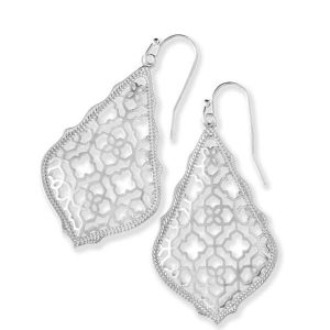 Addie Silver Drop Earrings in Silver Filigree Mix