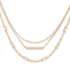 Addison Triple Strand Necklace in Rose Gold
