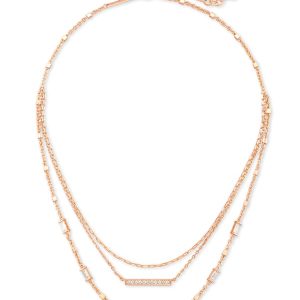 Addison Triple Strand Necklace in Rose Gold - alternate view