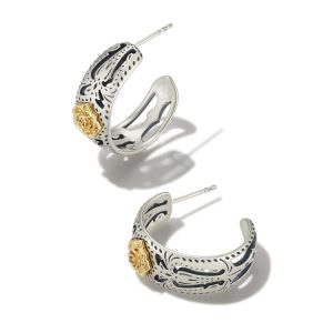 Ansel Rose Hoop Earrings in Mixed Metal