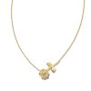 Ansel Rose 14k Yellow Gold Pendant Necklace in White Diamond