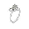 Ari Heart Silver Band Ring in Platinum Drusy