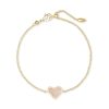 Ari Heart Gold Chain Bracelet in Rose Quartz