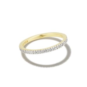 Arynn 18k Gold Vermeil Band Ring in White Sapphire