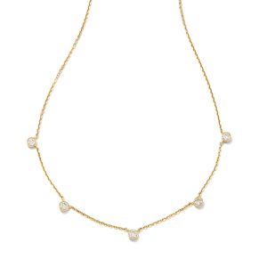 0.3 ct Audrey 14k Yellow Gold Strand Necklace in White Diamond