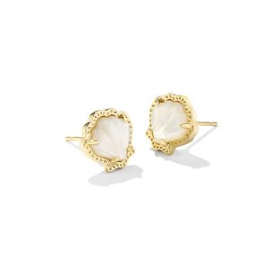 Brynne Shell Gold Stud Earrings