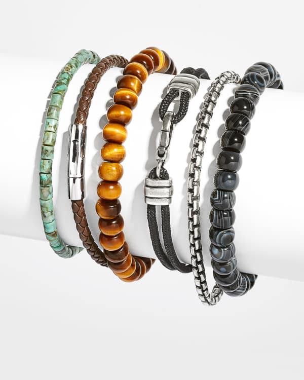 Cade Oxidized Sterling Silver Bracelet in Brown Tiger's Eye - view 2