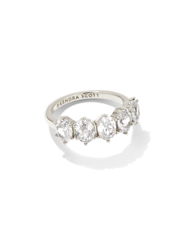 Cailin Silver Crystal April Band Ring