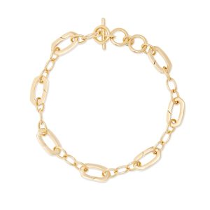 Link & Chain Charm Bracelet in 18k Gold Vermeil