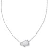 Cheer Silver Short Pendant Necklace in White Mother-of-Pearl