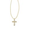 Cross Gold Pendant Necklace in White CZ