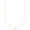 Cross 14k Yellow Gold Pendant Necklace in White Diamonds