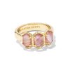 Daphne Gold Band Ring in Light Pink Iridescent Abalone