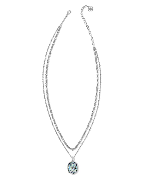 Daphne Silver Coral Frame Multi Strand Necklace in Abalone - alternate view