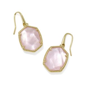 Daphne Gold Frame Drop Earrings