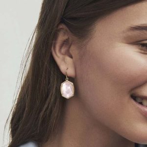 Daphne Gold Frame Drop Earrings - view 2