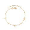 Davie 18k Gold Vermeil Trio Delicate Bracelet in White Sapphire