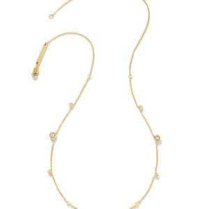 Davie 18k Gold Vermeil Trio Strand Necklace in White Sapphire
