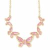 Dolly Parton x Kendra Scott Gold 1974 Butterfly Statement Necklace in Light Pink Iridescent Abalone