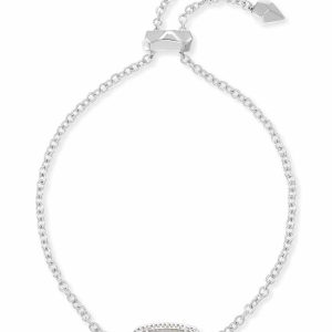 Elaina Silver Adjustable Chain Bracelet in Ivory Pearl