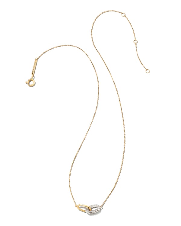0.24 ct Elisa 14k Yellow Gold Interlocking Pendant Necklace in White Diamond - view 2