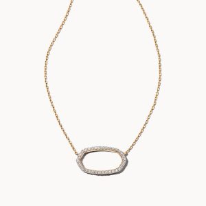 0.17 ct Elisa 14k Yellow Gold Open Frame Pendant Necklace in White Diamond