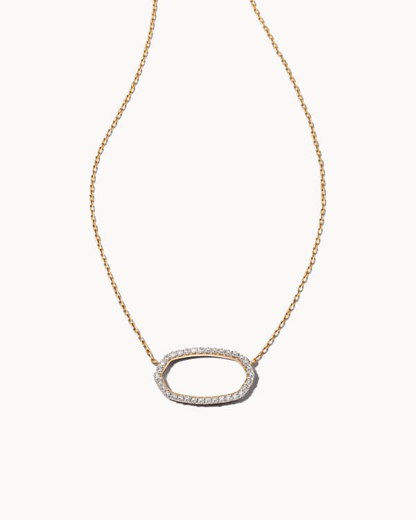 0.17 ct Elisa 14k Yellow Gold Open Frame Pendant Necklace in White Diamond
