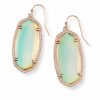Elle Rose Gold Drop Earrings in Dichroic Glass