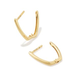 Ellen Huggie Earrings in 14k Yellow Gold - view 2