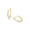 Ellen Luxe 18k Gold Vermeil Huggie Earrings in White Sapphire