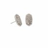Ellie Silver Stud Earrings in Platinum Drusy