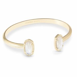 Elton Gold Cuff Bracelet in Ivory Mother-of-Pearl