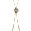 Ember Gold Bolo Necklace in Bronze Veined Turquoise Magnesite Red Oyster