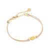 Emilie Gold Corded Bracelet in Light Yellow Drusy