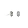 Emilie Silver Stud Earrings in Platinum Drusy