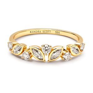 0.54 ct Becca 14k Yellow Gold Band Ring in White Diamond