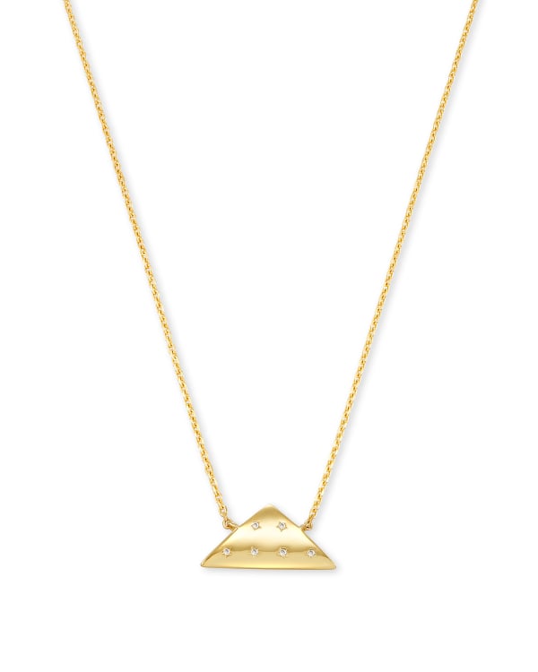 Folds Of Honor 14k Gold Pendant Necklace in White Diamond