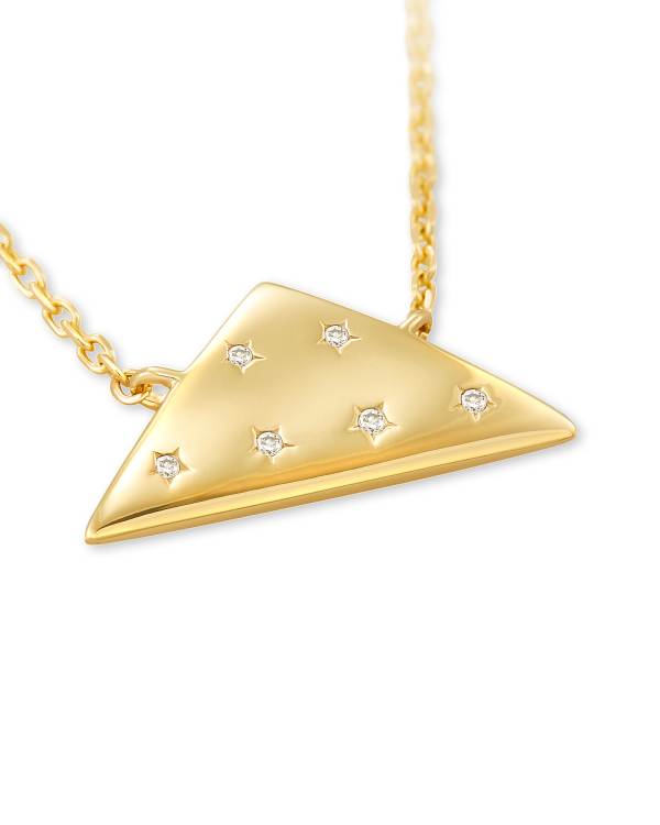 Folds Of Honor 14k Gold Pendant Necklace in White Diamond - alternate view