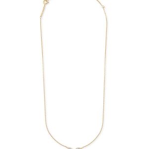 Large Heart 14k Yellow Gold Pendant Necklace in White Diamond - alternate view