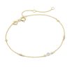 0.10 ct Floating Lab Grown White Diamond Delicate Chain Bracelet in 14k Yellow Gold
