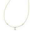 0.1 ct Floating Lab Grown White Diamond Pendant Necklace in 14k Yellow Gold