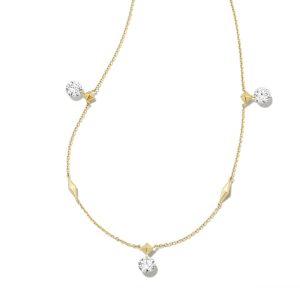 1.56 ct Floating Lab Grown White Diamond Strand Necklace in 14k Yellow Gold