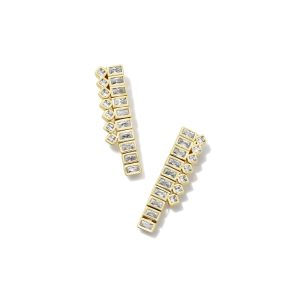Gracie Gold Tennis Linear Earrings in White CZ