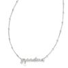 Grandma Script Pendant Necklace in Silver
